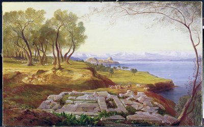 كورفو من أسنسيون ، 1856-64 (زيت على قماش) بواسطة إدوارد لير