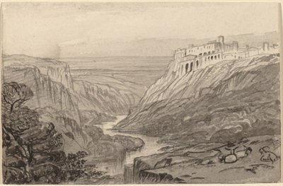 الماعز يستريح فوق نهر جورج نارني ، إيطاليا ، 18841885. بواسطة إدوارد لير