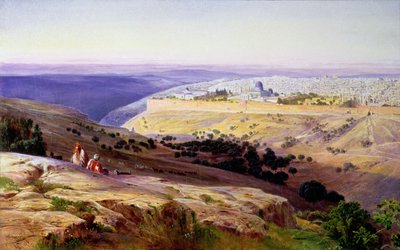 القدس من جبل الزيتون ، شروق ، 1859 (نفط) بواسطة إدوارد لير