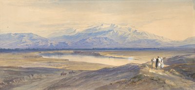 جبل أوليمبوس من لاريسا ، ثيساليا ، اليونان ، 1850-1885. بواسطة إدوارد لير