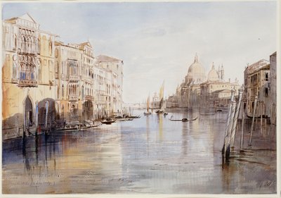 القناة الكبرى ، مع تحية سانتا ماريا ديلا ، البندقية ، إيطاليا ، 1865 بواسطة إدوارد لير