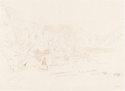 Wady Mokatteb, 1849.  بواسطة إدوارد لير