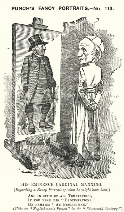 كارتون لكمة: هنري إدوارد مانينغ ، رئيس أساقفة وستمنستر الإنجليزي والكاثوليكي (نقش) بواسطة إدوارد لينلي (بعد) سامبورن