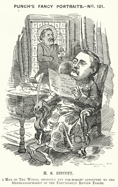 Punch cartoon: Thomas Hay Sweet Estcott, English journalist and editor (engraving) بواسطة إدوارد لينلي (بعد) سامبورن