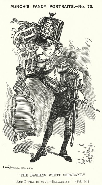 Punch cartoon: William Ballantine, English Serjeant-at-Law (engraving) بواسطة إدوارد لينلي (بعد) سامبورن