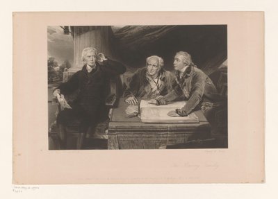 صورة للسير فرانسيس بارينج مع أخيه وصهره Portret van Francis Baring ، zijn broer John Baring en Charles Wall عائلة بارينغ (العنوان على الكائن) بواسطة توماس لورانس