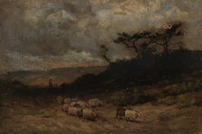 راعي مع غنم بلا عنوان 1877. بواسطة إدوارد ميتشل بانيستر