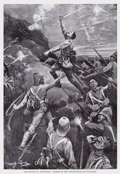 معركة Stormberg ، المسؤول عن Northumberland Fusiliers (litho) بواسطة إدوارد ريد