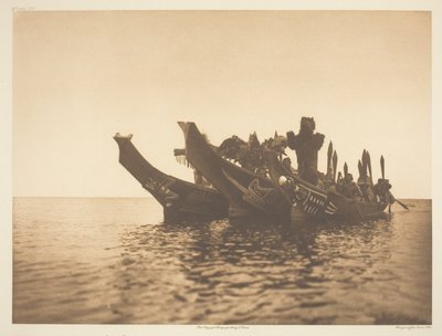 راقصون مقنعون في Canoes-Qagyuhl A. بواسطة إدوارد إس كورتيس