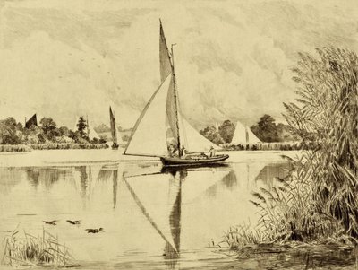 The Bure: على طريق Wroxham ، حوالي عام 1880 (حفر) بواسطة إدوارد سلومب