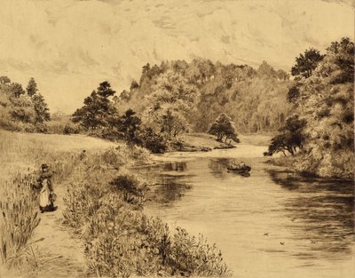 الملابس: The Wear بالقرب من دورهام ، حوالي 1880 (حفر) بواسطة إدوارد سلومب