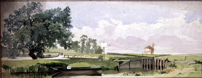 مشهد على ضفاف النهر بقفل ، حوالي عام 1860 (ألوان مائية وقلم رصاص على ورق) بواسطة إدوارد دبليو روبنسون