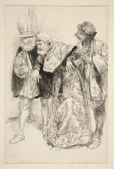 احتجاجات بابتيستا ، رسم توضيحي للفصل الأول ، المشهد الأول ، ترويض النمرة بواسطة إدوين أوستن أبي