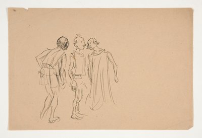 رسم تخطيطي لثلاثة رجال (دراسة لعام 1937.1072؟) من تاجر البندقية بواسطة إدوين أوستن أبي