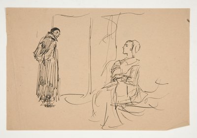 دراسة الحرف القرمزي (لوحة زيتية) بواسطة Edwin Austin Abbey
