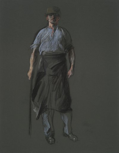دراسة شخصية عامل ، في بواسطة Edwin Austin Abbey