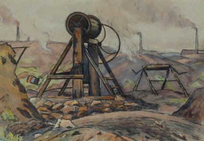 The Winding Gear (ألوان مائية وفحم على ورق) بواسطة إدوين بتلر بايليس