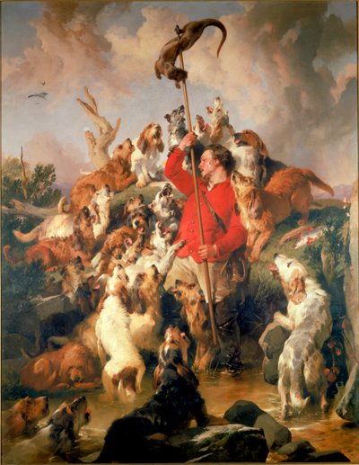 ثعلب الماء الرمح ، إيرل كلاب الصيد في أبردين ، حوالي عام 1844 (زيت على قماش) بواسطة إدوين لاندسير