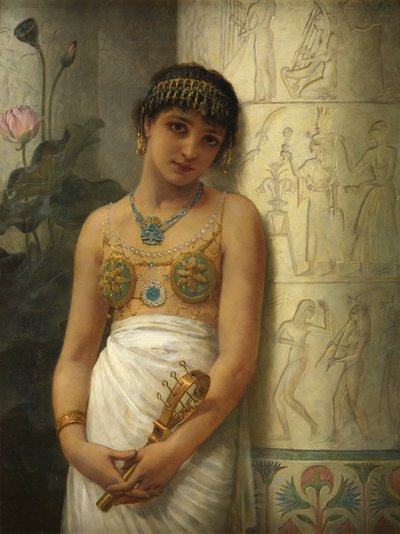 فتاة مصرية مع سيستروم ، 1886 بواسطة إدوين لونجسدن لونج