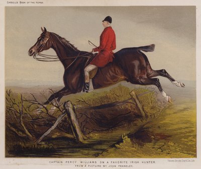 Captain Percy Williams on a Favorite Irish Hunter (colour litho) بواسطة إدوين نوبل