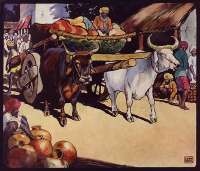 Indian Bullock-Waggon (لون ليثو) بواسطة إدوين نوبل