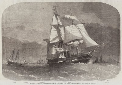 HMS Frigate Furious و موكب زوارق البنادق للصين ، في ميناء بورتسموث بواسطة Edwin Weedon