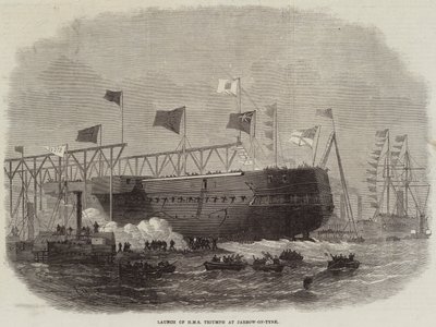 إطلاق HMS Triumph في Jarrow-on-Tyne بواسطة Edwin Weedon