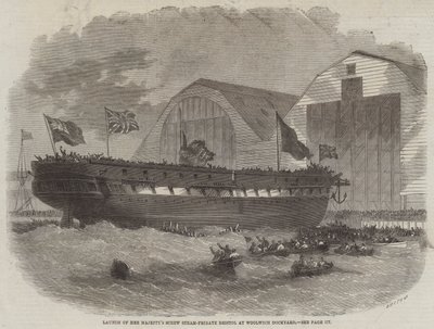 إطلاق فرست بريستول البخارية الفرقاطة بريستول في وولويتش دوكيارد بواسطة Edwin Weedon