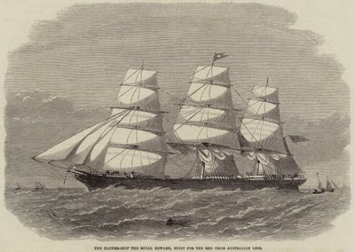 The Clipper-Ship the Royal Edward ، بنيت لخط الصليب الأحمر الأسترالي بواسطة Edwin Weedon