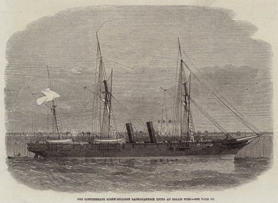 الباخرة الكونفدرالية اللولبية Rappahannock ملقاة على رصيف Calais بواسطة Edwin Weedon