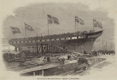 إطلاق الفرقاطة اليونانية أماليا في Northfleet بواسطة Edwin Weedon