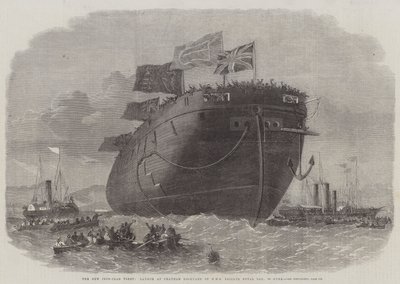 الأسطول الجديد المكسو بالحديد ، انطلق في Chatham Dockyard من HMS Frigate Royal Oak ، 50 Guns بواسطة إدوين ويدون