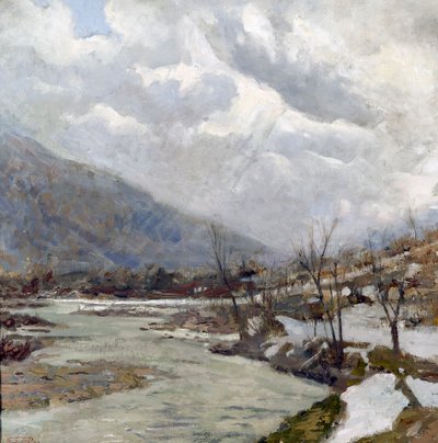 شعاع الشمس ، لوحة إيجيديو ريفا (1866-1946) ، زيت على قماش ، 74x74 سم ، إيطاليا ، القرن العشرين بواسطة إيجيديو ريفا