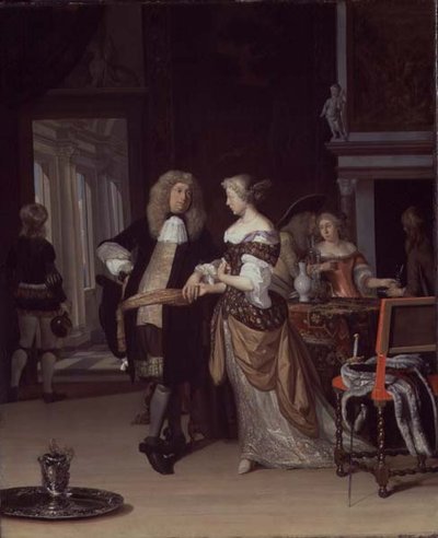 شخصيات في الداخل ، 1678 بواسطة Eglon van der Neer