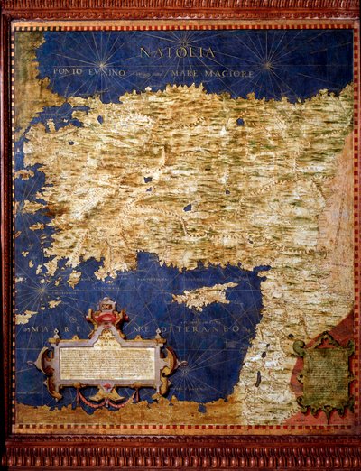 خريطة الأناضول رسمها إجنازيو دانتي (1536-1586) عالم رياضيات وعالم كوزموغرافي ومهندس إيطالي. حوالي عام 1567. فلورنسا ، قصر فيكيو ، سالا ديل ماباموندو بواسطة اجنازيو دانتي