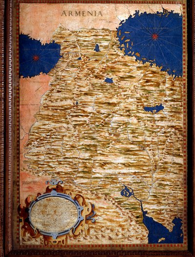 خريطة LaRmenie "" التي رسمها إجنازيو دانتي (1536-1586) عالم رياضيات وكوزموغرافي ومهندس إيطالي. حوالي عام 1567. فلورنسا ، قصر فيكيو ، سالا ديل ماباموندو بواسطة اجنازيو دانتي