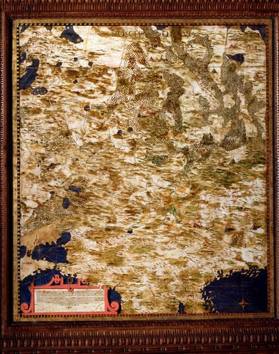 خريطة منطقة موسكو بواسطة إجنازيو دانتي (1536-1586) عالم رياضيات وعالم كوزموغرافي ومهندس إيطالي. حوالي عام 1567. فلورنسا ، قصر فيكيو ، سالا ديل ماباموندو بواسطة اجنازيو دانتي