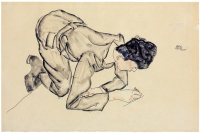 إريك ليدرير الرسم على الأرض ، 1912 بواسطة ايغون شييل