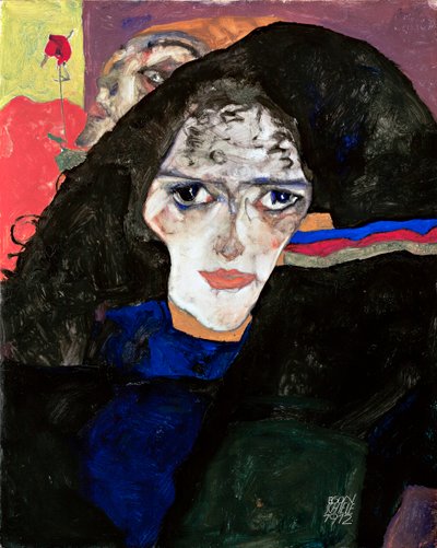 امرأة الحداد - لوحة إيغون شيل (1890-1918) ، زيت على خشب (42.5 × 34 سم) بواسطة ايغون شييل