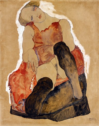 فتاة ذات جوارب سوداء par Schiele ، Egon (1890-1918) بواسطة Egon Schiele