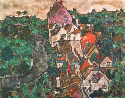 المناظر الطبيعية في كروماو بواسطة Egon Schiele
