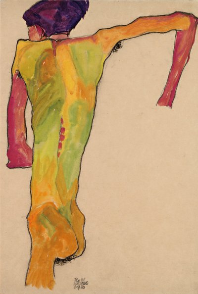 ذكر عاري ، يظهر نفسه ، 1910 بواسطة Egon Schiele