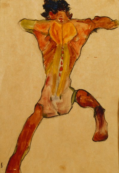 ذكر عاري من الخلف ؛ Mannlicher Ruckenakt ، 1910 بواسطة Egon Schiele