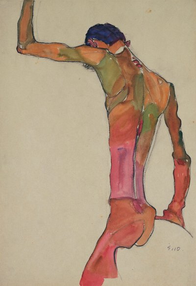 Male Nude with Arm Raised - Oeuvre d