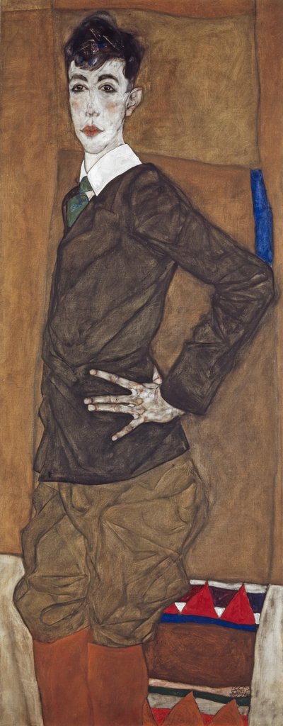 صورة إريك ليدرير ، 1912-1913 (زيت وغواش على قماش) بواسطة Egon Schiele