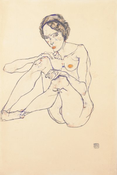 جالسة عاريات ، 1914 بواسطة Egon Schiele