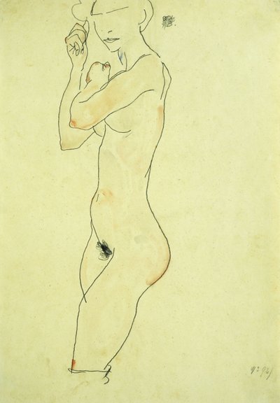 عاريًا عمل دائم ، 1913 بواسطة Egon Schiele