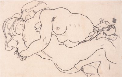 اثنين من العرايات المعانقة ، 1918 بواسطة Egon Schiele