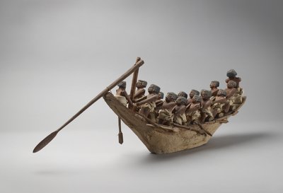 زورق جنائزي نموذجي ، من بني حسن ، ربما المملكة الوسطى ، c.2060-1786 (وسائط مختلطة) بواسطة مصري