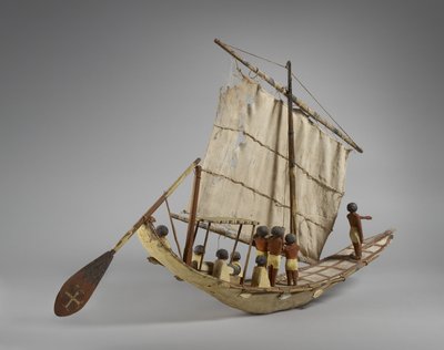 القارب الجنائزي النموذجي ، من بني حسن ، ربما المملكة الوسطى ، c.2060-1786 (وسائط مختلطة) (انظر أيضًا 107032) بواسطة مصري